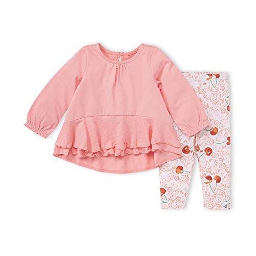 Burt's Bees Baby Baby Girls Top Pant Set, Tunic Leggings Bundle, 100% Organic Cotton And Toddler-Layette Set, Pink Ruffle, 18 Months Us #TOP7
