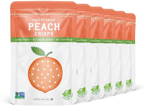 Nature's Turn Freeze-Dried Fruit Snacks, Peach Crisps, Pack of 6 (1.2 oz Each)