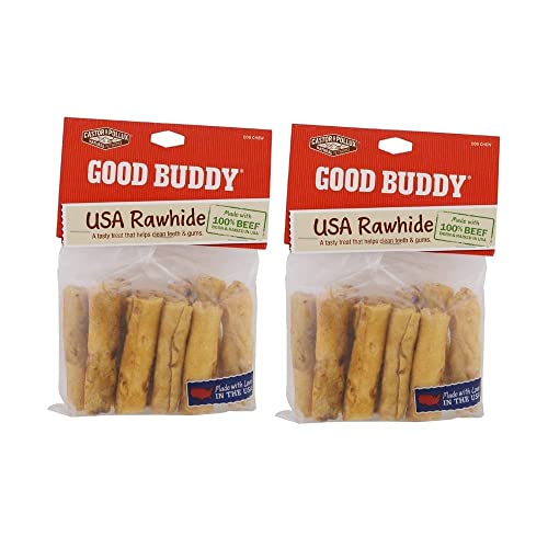 Castor & Pollux Good Buddy Dog Treats Rawhide Mini Rolls with Natural Chicken Flavor 10-Count (Pack of 2)