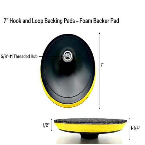 Image of MLD 7 Inch Hook And Loop Backing Pad, Grinder Sanding Polishing Sticky Disc, Backing Backer Pad, Car Polisher Sanding Pad BPMP-101 (7Inch, Plastic) Pack Of -1, Black
