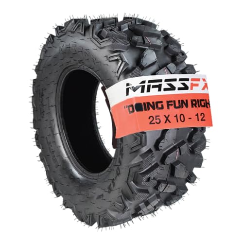 MASSFX 25x10-12 Rear Off-Road Tire for All-Terrain (ATV), Utility Task (UTV), & Side-by Side (SXS) Vehicles 25/10-12