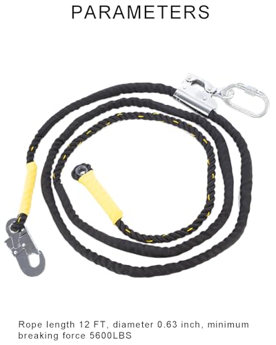 Cordão ajustável de 12FT Flipline Cordão de escalada de árvore RTOVZON para escalar árvores, kit de
