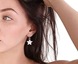 ohrringe silber creolen groß Silber Stern Ohrringe, baumeln Stern Ohrringe, Sterling Silber, zierliche Ohrringe Sterling Silber. Gro?e Sterne Ohrh?nger. Chic und stylish Ohrring Amazing Look, niemand wird vermissen !! Gr??e des Stern-Anh?ngers - 20mm. Alle meine Schmuckst?cke sind in einer eleganten Geschenkbox verpackt.
