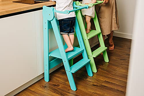Space Saving Kitchen Step Stool, Toddler Kitchen Step Stool, Montessori Kitchen Helper, Foldable Kitchen Tower, Learning Kitchen Stool #TOP6