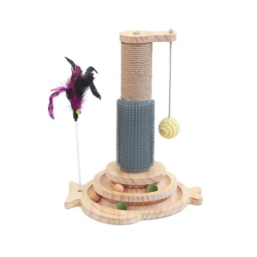 Interactief kattenspeelgoed: Echt Kat-astisch plezier! 2024 7 Marchul Kattenspeeltje Roltrainer, Kattenspeelbal met krabpaal, 2-niveau draaitafel kattenspeelgoed, Interactief Fun Tracks-rolspeelgoed voor katten
