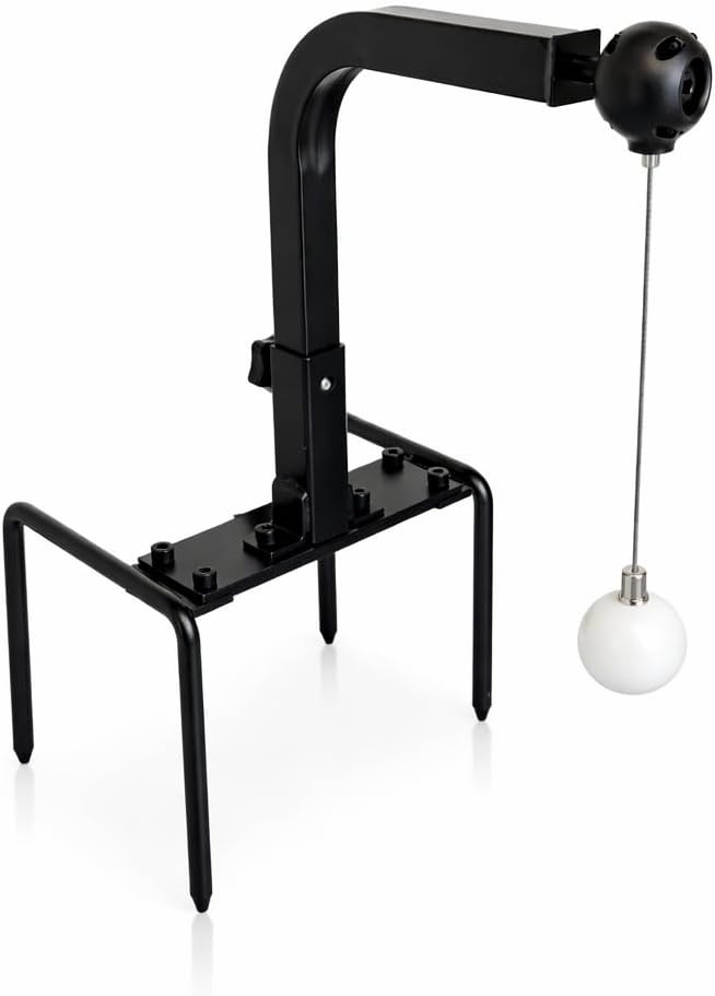 Golf Swing Trainer, Golf Training Aid with Ground Stake Outdoor Practice, Dual Axis Rotation, 4-Point Anchor, Adjustable Height – Swing Path Corrector for Backyard