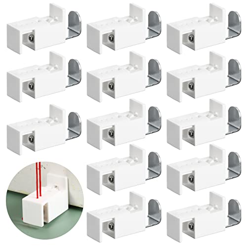 12 Stück Klemmträger Klemmhalter Befestigung für Gespannt Plissee Metall Plissee Klemmhalterung Zubehör Set am Fensterrahmen ohne Werkzeug ohne Bohren Kleben Cover