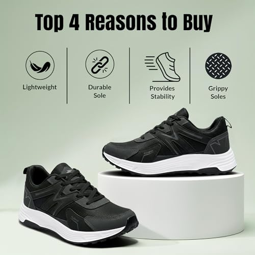 Image of BRUTON RuneX-624 Men's Running Shoes | Lightweight Sports Shoes for Men | Comfortable Walking Jogging Gym Shoes | Breathable Lace-Up Training Footwear