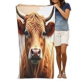 Taille : mesure 132,1 x 81,3 cm, taille comme un drap de bain et un drap de bain pour une couverture supplémentaire comme les serviettes de corps modernes Bull Bronze Print No.66 sans être lourdes à transporter