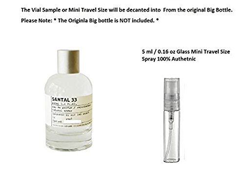 1x Le Labo Santal 33 EDP 5 ml 0.16 oz Glass Mini Travel Size Refillable