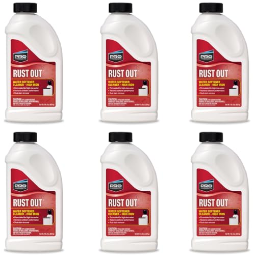 Pro Products RO24B Rust Out Water Softener Cleaner Powder for High Iron, 1.375 lb Bottle, 6 Pack