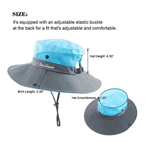 Image of Sun Hats for Women Beach Hat Ponytail Hat Womens Sun Hat with UV Protection Wide Brim