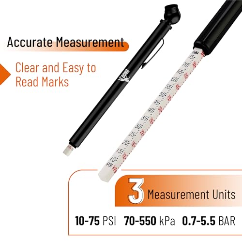 Image of UNCO- Pencil Tire Pressure Gauge, 2 Pack, 10-75 PSI, Black - Air Gauge for Car Tires