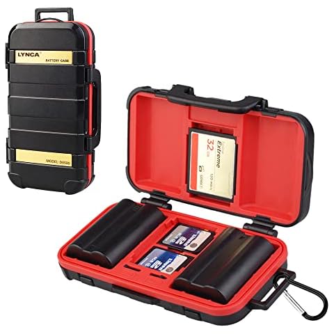 LYNCA Camera Battery and SD Card Case,Memory Card Hard Protector Case Professional Water-Resistant & Anti-Shock Camera Battery Card Storage Box for 2 Camera Batteries 4 SD Cards 2 CF Cards 8 TF Cards Cover