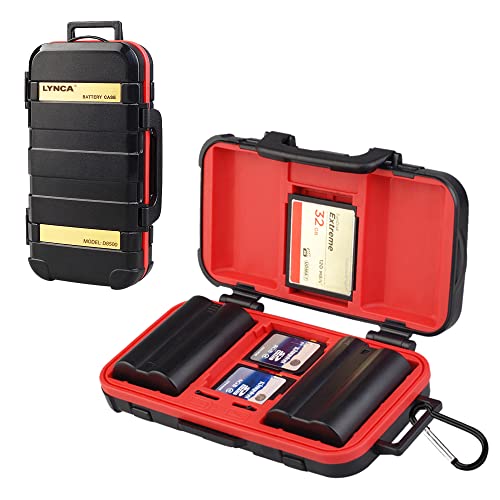 LYNCA Étui de protection rigide professionnel résistant à l'eau et aux chocs pour 2 batteries d'appareil photo, 4 cartes SD, 2 cartes CF, 8 cartes TF Cover