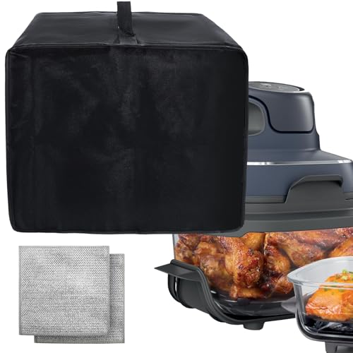 Air Fryer Cover,Compatible with Ninja Crispi Air Fryer,600D Oxford Cloth Waterproof Dust Cover, Glass Air Frye (Black)
