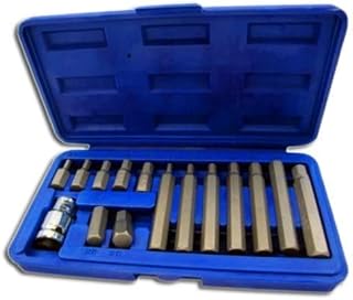 Toolzone HX036 1/2-Inch Dr Hex Bits with Socket in Case-Black (15-Piece) Set