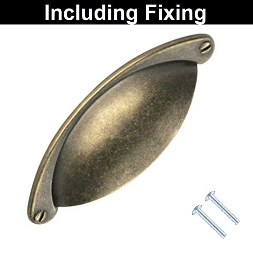 TERF® Antique Finish Cabinet Pull Handle 64mm Semi Circle Handle Pull Knob Including Fixing Screw for Use Window Drawer Cupboard Cabinet Wardrobe Door Gate - Image 3