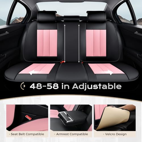 Image of Coverado Nappa Leather Car Seat Covers Front Set, Luxury Waterproof Seat Protectors, Airbag Compatible Anti‑Slip Auto Seat Covers, Universal Fit for Most Cars SUVs Trucks Pickup Vehicles