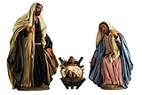 Holyhome Natividad 3 piezas para Belén de 20 cm (7,87 pulgadas), escala 1:09 – Belén napolitano de terracota vestido, hecho y pintado a mano, fabricado en Italia