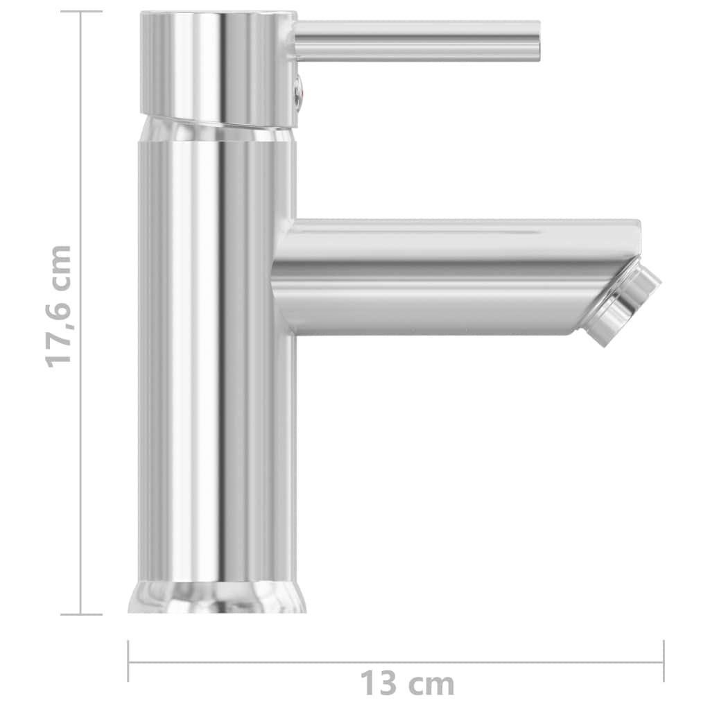 Grifo de lavabo cromado de latón con 130 x 176 mm, cartucho de 40 mm, manguera flexible de acero inoxidable, monomando para agua fría y caliente, caño giratorio para baño y cocina