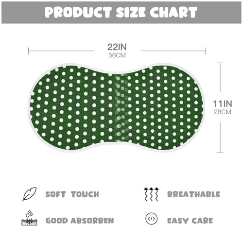 Muslin Baby Burp Cloths, Polka Dots Green Cotton Soft Burp Cloths for Newborns​​, Extra Absorbent Burp Cloths 2-Pack​​, 22 x 11 Inch3