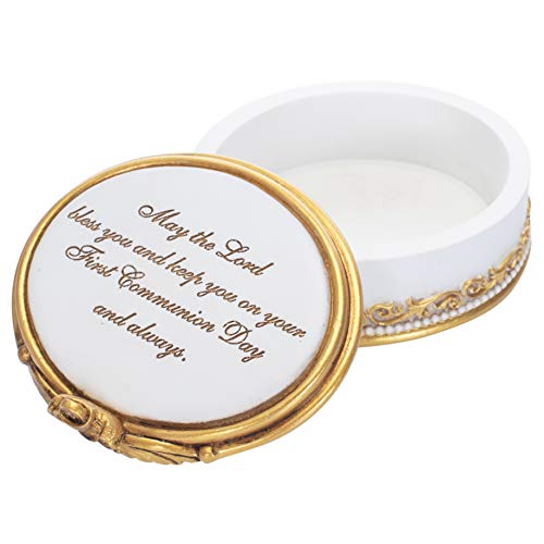 May The Lord Gold Tone 4 X 3 Resin Stone First Communion Decorative Keepsake Box #TOP21