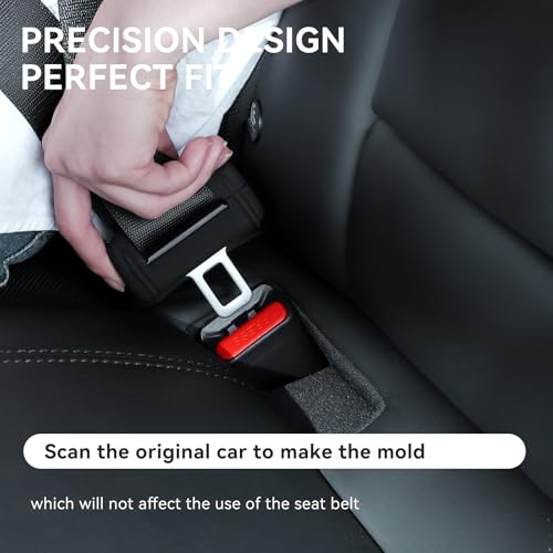 Image of YONZEE 5-Pack Silicone Car Seat Belt Buckle Covers - Anti-Scratch, Noise Reduction & Buckle Protection - Universal Fit for Cars, SUVs, Trucks (Black)