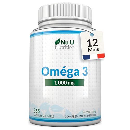 Nu U Nutrition Omega 3 Fish Oil 1000mg 365 Gélules