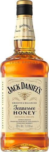Jack Daniel's Tennessee Honey – Whiskey al Miele, Liquore Originale Americano, Gusto Morbido e Aromatico, Aroma con Note di Caramello e Vaniglia, 35% Vol., Bottiglia in Vetro da 100 cl
