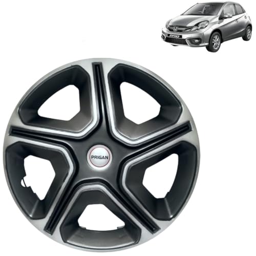 Image of PRIGAN BRIO Grey Silver Wheel Cover 14 inch for Brio (Set of 4 Pcs) (Press Fitting) Model Name- Nexon Grey Silver 14