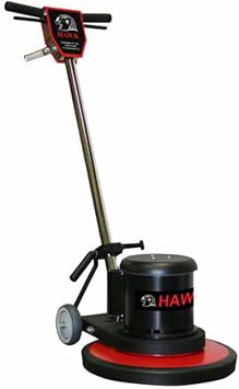 Hawk Floor Machine, 17-inch Commercial Floor Buffer and Polisher, Black and Red