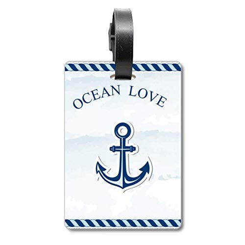 Étiquette bagage Anchor Ocean Love voyage bleu mer sailing