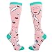 Women's Funny Nurse Medical Novelty Over the Calf Med Socks in Pink