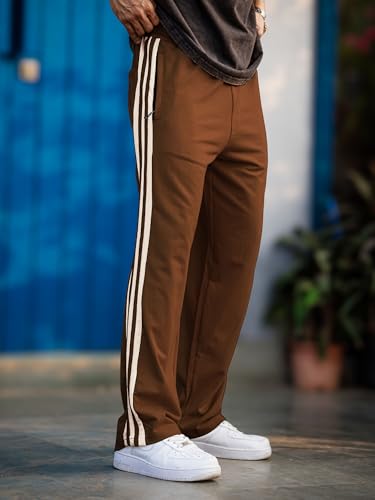 Image of Maniac Mens Colorblock Biscuit and Brown Color Baggy Fit Pant