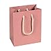 Papiertragetasche Rosa, 12 x 15 x 7 cm, mit Baumwollhenkel Papiertasche, Geschenktüte Kraftpapier - 12 Stück/Pack