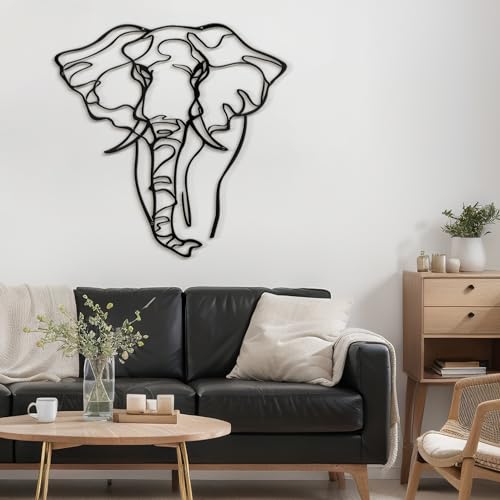 SIGNLEADER Metal Wall Art Decor Elephant Minimalist Modern Abstract Wall