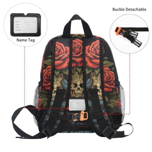 Sac à dos tout-petits crâne rose cool pour la crèche et les sorties - 5