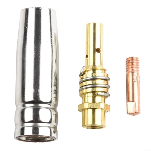 15AK MIG Welding Torch Accessories Kit with Contact Tips Nozzle Holder for MIG Welder 3 Pieces Set Multiple Aperture Sizes(0.6MM)