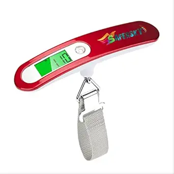 SAFERSKY Electronic Balance Portable Weighing Machine Digital Hanging Travel Luggage Scale Belt Hook Manual Weight 50 Kg Backlite LCD Display Luggage Weighing Scale For Home (Multicolour)