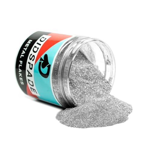 2oz Chrome 0.004" Ultra Fine Silver Metal Flake Solvent Resisitant Glitter | Paint Metal Flake | Flake for Automotive Spray and Spray Painting | Glitter for Epoxy Resin