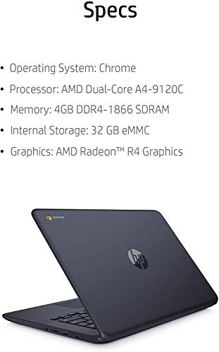Hp 14" Fhd Ips Wled-Backlit Touch Chromebook Laptop, Amd A4-9120C, Amd Radeon R4 Graphics, 4Gb Ddr4, 32Gb Emmc, Wifi, Bluetooth, Webcam, Media Reader, Usb 3.1-C, Chrome Os, 64Gb Abys Microsd Card #TOP4