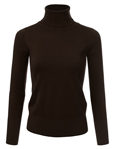 NINEXIS Women's Basic Long Sleeve Soft Turtle Neck Sweater Top