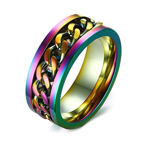 Anillo Epinki Antiestres Hombre 8MM Giratorio Multicolor Cover