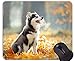 Produktbild Naturkautschuk Gaming Mouse Pad Gedruckt mit Leaves Welpen Hunde Siberian Husky - Genähte Kanten