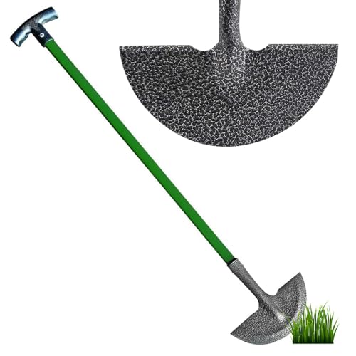 Garden Edge Hoe Tool - Border Edging Tool, Long Handle With Strong Grip, Gardening Tool Suitable For Lawn & Grass | Moon Shape, Carbon Steel - Durable & Strong Quality
