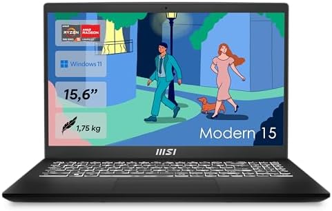 MSI Modern 15 Lifestyle & Business Laptop - Pantalla Full HD de 1...