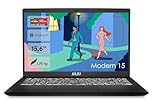 MSI Modern 15 Lifestyle & Business Ordinateur portable, avec écran Full HD de 15,6 ", processeur AMD Ryzen 5 7530U, 16 Go de RAM DDR4, SSD 512 Go, AMD Radeon Graphics, Windows 11 Home, noir, B7M-284