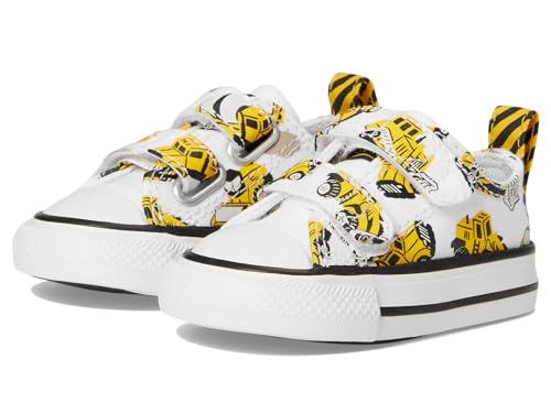 Converse Boy's Chuck Taylor All Star Construction Truck Easy-On (Infant/Toddler) Sneaker, White/Black/Amarillo, 8
