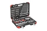 GEDORE red Steckschlüsselsatz, Set 232tlg, 1/2 1/4 Zoll Antrieb, Adapter Werkzeug, Knarre Nüsse Bithalter Bits, R46003232